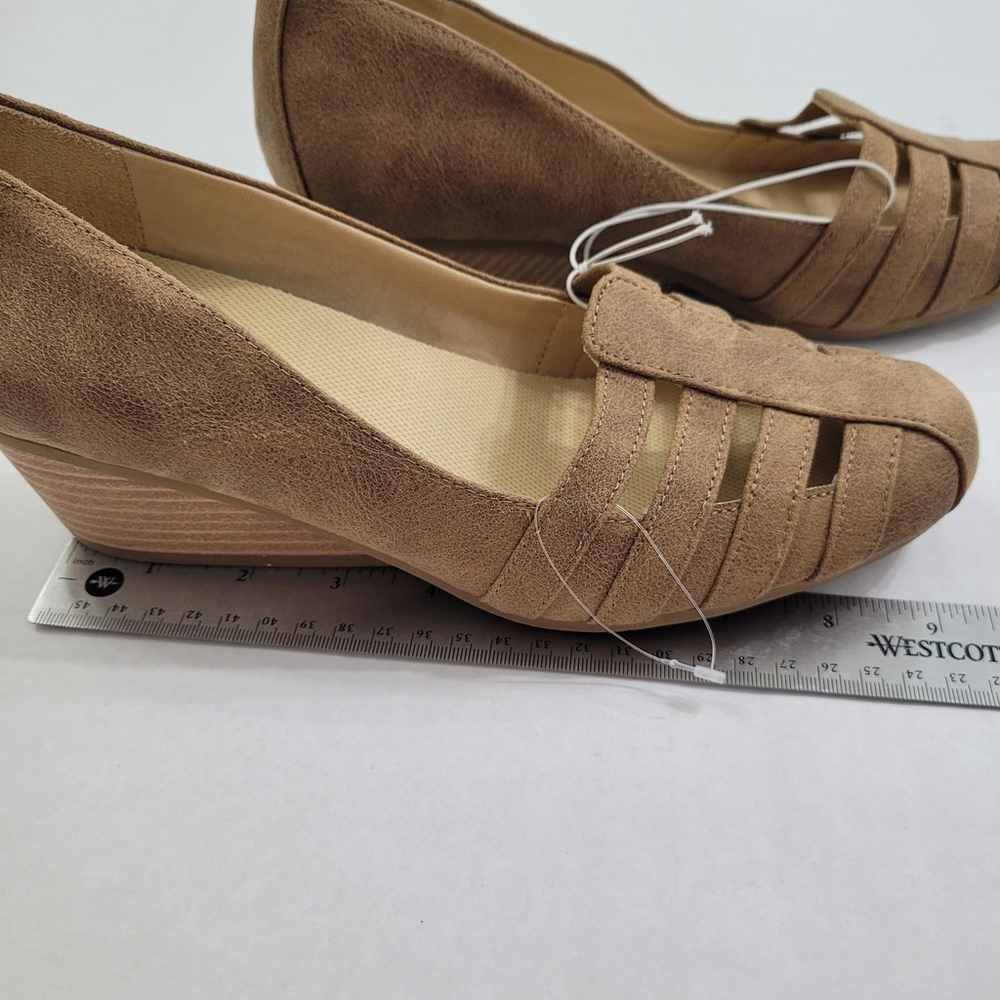 NWOT Dr. Scholl's Be Free Fisherman Wedge Pump Tan Color Size 9M - Picture 6 of 10